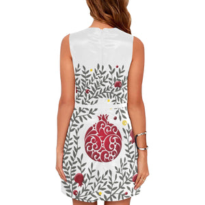 Pomegranate- White Sleeveless Midi Dress