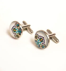 ARSIA- Rhodium-Plated Cufflinks