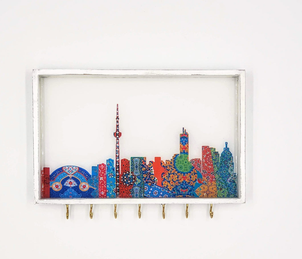 TORONTO Skyline -White Resin Art Key Holder