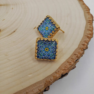 JANAN- Gold plated 12mm Persian Stud Earrings