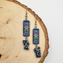 Load image into Gallery viewer, ANUSHEH- Stainless Steel Persian Blue Iris glass Beads Dangle Earrings
