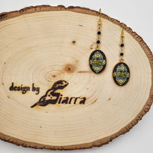 Load image into Gallery viewer, ATENA- Gold plated Teardrop Persian Black Obsidian Gemstone Dangle Earrings Necklace set
