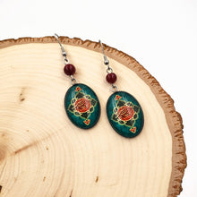 Load image into Gallery viewer, ANDIYA- Stainless Steel Persian Red Quartz Gemstone Dangle Earrings
