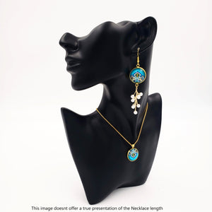 Tina- Gold plated Persian Dangle Earrings Necklace set