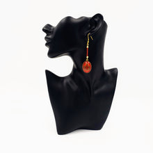 Load image into Gallery viewer, BARSIN- Gold Plated Teardrop Persian Carnelian Beads Dangle Earrings
