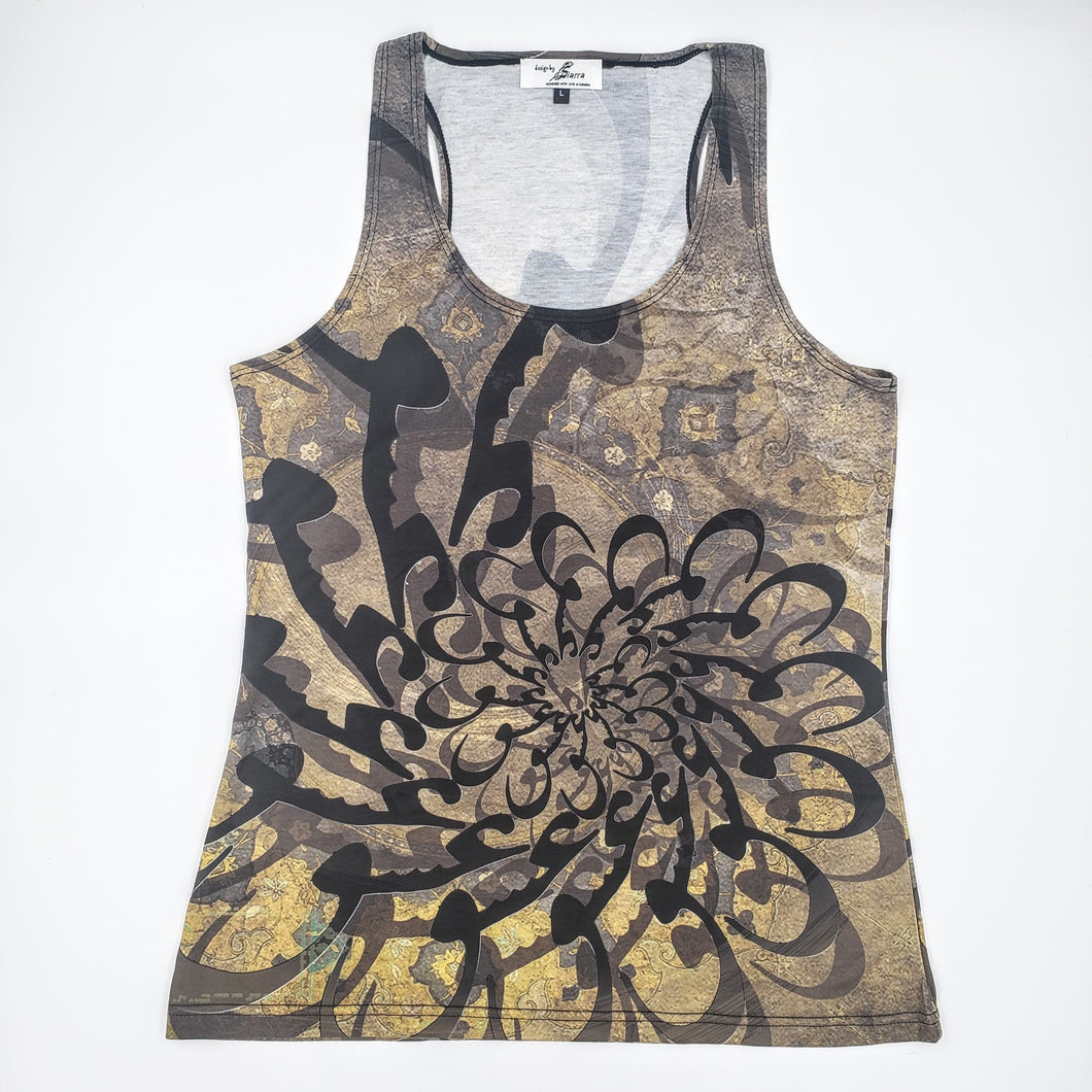 ELIN-Black Persian Calligraphy Tank Top