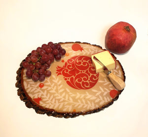 Yalda 3 Pomegranate Resin Cheese, Charcuterie or Cutting Board