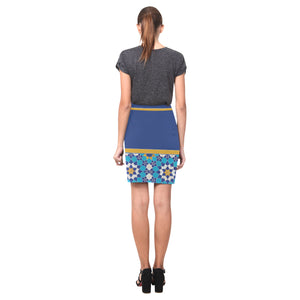 BORNA- Blue Fitted Skirt