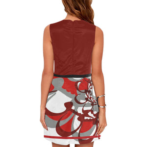 SHAMIM- Red Sleeveless Midi Dress