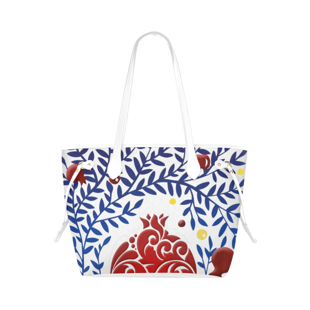 POMEGRANATE- Burgundy Clover Canvas Tote Bag