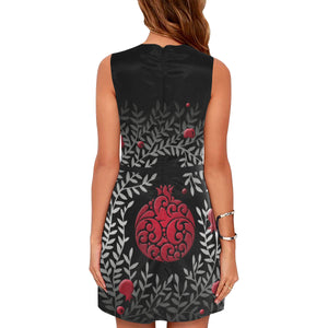 Pomegranate- Black Sleeveless Midi Dress