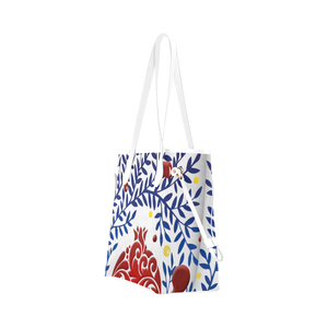 POMEGRANATE- Burgundy Clover Canvas Tote Bag